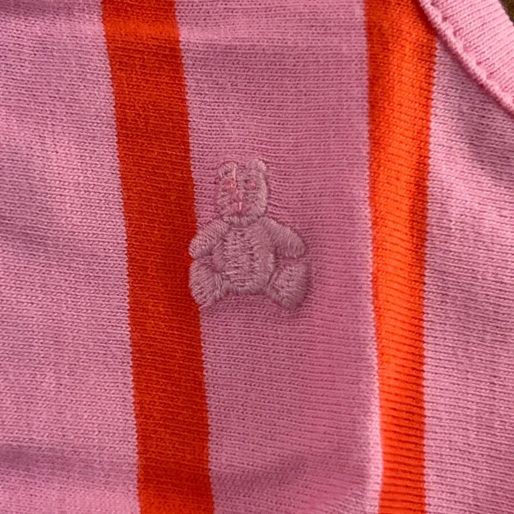 Baby Gap Toddler 4T Pink Orange Striped Bow Back Cotton Jumpsuit NWT